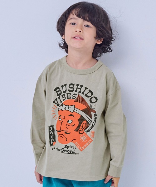 Life Support Products(ライフサポートプロダクツ)の「【プチプラ】グラフィックロンT(Tシャツ/カットソー・キッズ・ターコイズブルー/イエロー/チャコール/ベージュ/ラベンダー/オフホワイト/杢グレー/カーキ/ホワイト系その他/ピンク・130/120/110/100/95/90/80/150/140)」の5枚目の写真