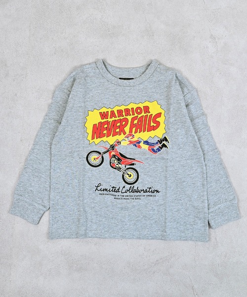 Life Support Products(ライフサポートプロダクツ)の「【プチプラ】グラフィックロンT(Tシャツ/カットソー・キッズ・ターコイズブルー/イエロー/チャコール/ベージュ/ラベンダー/オフホワイト/杢グレー/カーキ/ホワイト系その他/ピンク・130/120/110/100/95/90/80/150/140)」の3枚目の写真