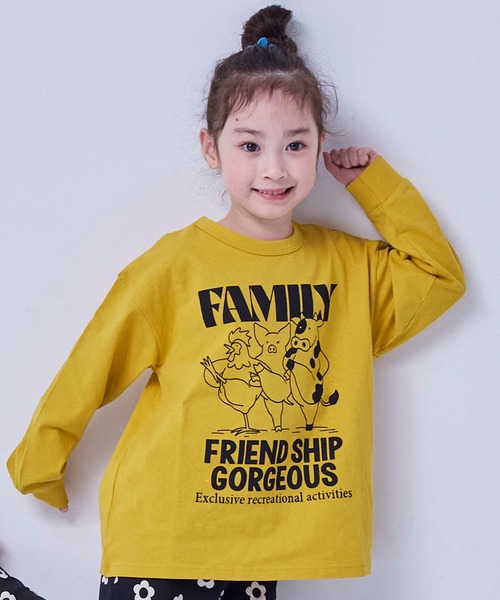 Life Support Products(ライフサポートプロダクツ)の「【プチプラ】グラフィックロンT(Tシャツ/カットソー・キッズ・ターコイズブルー/イエロー/チャコール/ベージュ/ラベンダー/オフホワイト/杢グレー/カーキ/ホワイト系その他/ピンク・130/120/110/100/95/90/80/150/140)」の9枚目の写真