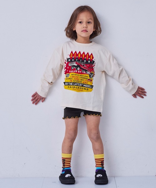 Life Support Products(ライフサポートプロダクツ)の「【プチプラ】グラフィックロンT(Tシャツ/カットソー・キッズ・ターコイズブルー/イエロー/チャコール/ベージュ/ラベンダー/オフホワイト/杢グレー/カーキ/ホワイト系その他/ピンク・130/120/110/100/95/90/80/150/140)」の15枚目の写真