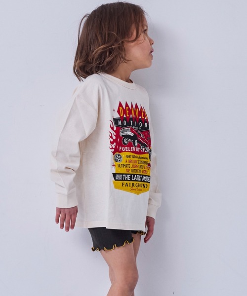 Life Support Products(ライフサポートプロダクツ)の「【プチプラ】グラフィックロンT(Tシャツ/カットソー・キッズ・ターコイズブルー/イエロー/チャコール/ベージュ/ラベンダー/オフホワイト/杢グレー/カーキ/ホワイト系その他/ピンク・130/120/110/100/95/90/80/150/140)」の14枚目の写真