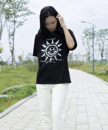 スマイルサマーグラフィック半袖Tシャツ（ブラック）