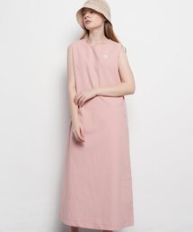 ウーマン 夏 コットン 袖なし ロングワンピース ピンク