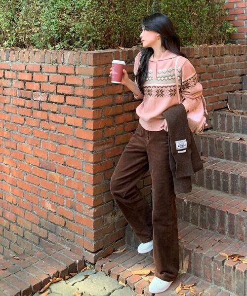 NONLOCAL（ノンローカル）の「Snowflake Jacquard Collar Wool Knit - Grey（ニット/セーター・レディース・その他・FREE）」の5枚目の写真