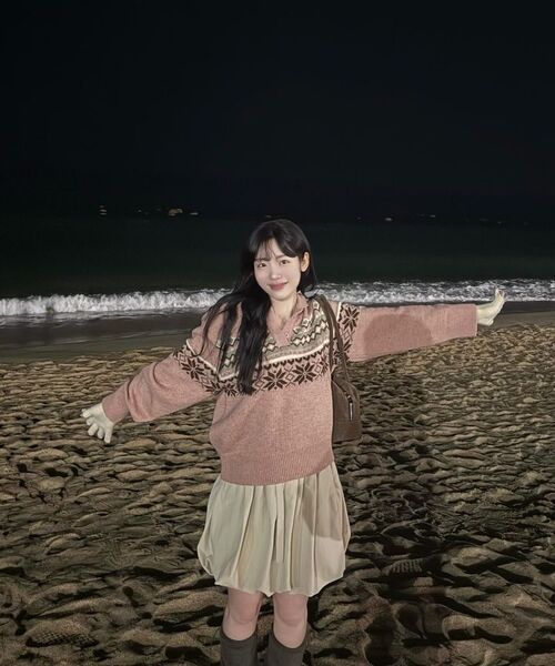 NONLOCAL（ノンローカル）の「Snowflake Jacquard Collar Wool Knit - Grey（ニット/セーター・レディース・その他・FREE）」の3枚目の写真