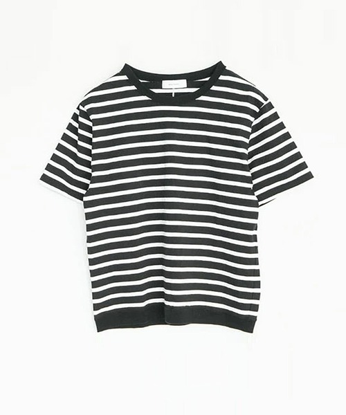 SOLAMONAT(ソラモナ)の「パフ天竺ボーダー リブベーシック T(Tシャツ/カットソー・レディース・ブラック×ホワイト/グレー×ホワイト/ホワイト×ブラック/ホワイト×グレー・S/L/M)」の13枚目の写真