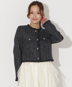 sulvam / サルバム】FANCY TWEED OVER BLOUSON/ファンシーツイード