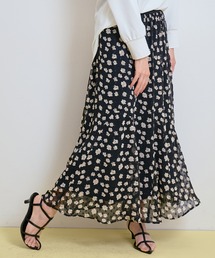 ラメシフォンフラワースカート