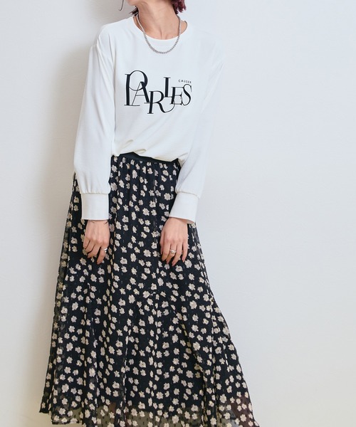 LHELBIE(レルビエ)の「ラメシフォンフラワースカート(スカート・レディース・ネイビー/ブラック・M)」の11枚目の写真