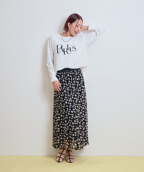 LHELBIE(レルビエ)の「ラメシフォンフラワースカート(スカート・レディース・ネイビー/ブラック・M)」の20枚目の写真