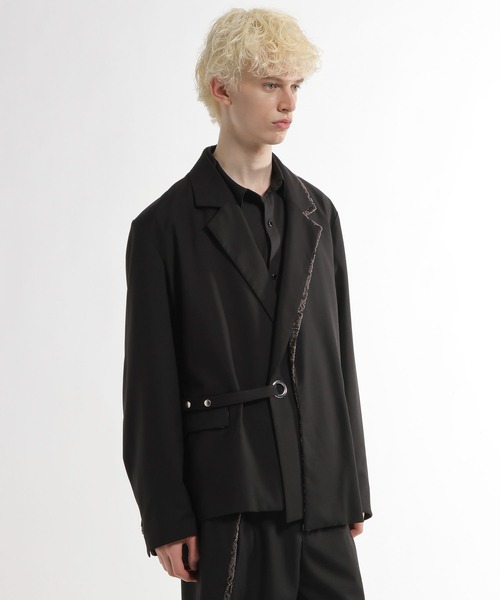 HARE（ハレ）の「【SET UP対応】TSUNAGARIミドルジャケット(HARE)（テーラードジャケット・メンズ・グレー/ブラック・FREE）」の12枚目の写真