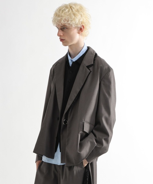 HARE（ハレ）の「【SET UP対応】TSUNAGARIミドルジャケット(HARE)（テーラードジャケット・メンズ・グレー/ブラック・FREE）」の13枚目の写真