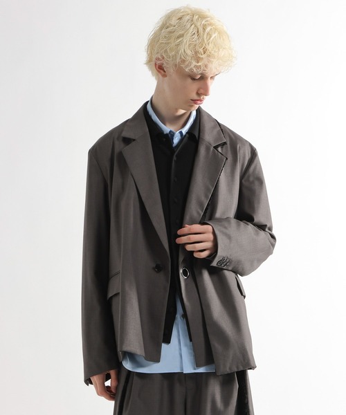 HARE（ハレ）の「【SET UP対応】TSUNAGARIミドルジャケット(HARE)（テーラードジャケット・メンズ・グレー/ブラック・FREE）」の14枚目の写真