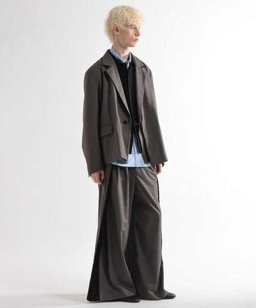 HARE（ハレ）の「【SET UP対応】TSUNAGARIミドルジャケット(HARE)（テーラードジャケット・メンズ・グレー/ブラック・FREE）」の9枚目の写真