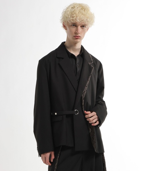 HARE（ハレ）の「【SET UP対応】TSUNAGARIミドルジャケット(HARE)（テーラードジャケット・メンズ・グレー/ブラック・FREE）」の10枚目の写真