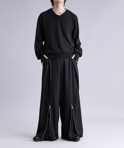 Ellno Loset(エルノロゼット)の「フロントジップタックワイドパンツ(スラックス・メンズ・チャコール/ブラック・X-SMALL/SMALL/MEDIUM/LARGE)」の13枚目の写真