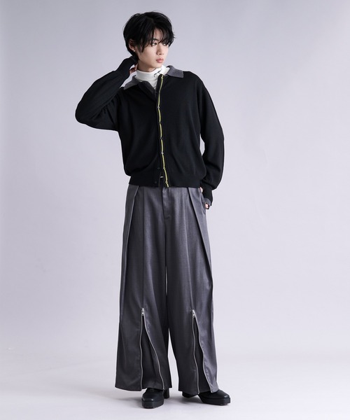 Ellno Loset(エルノロゼット)の「フロントジップタックワイドパンツ(スラックス・メンズ・チャコール/ブラック・X-SMALL/SMALL/MEDIUM/LARGE)」の20枚目の写真