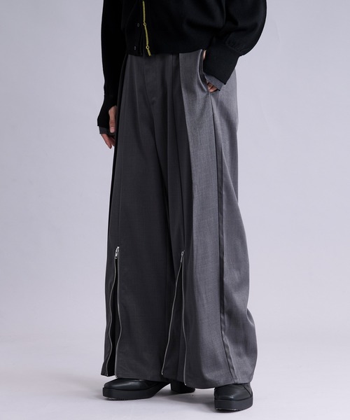 Ellno Loset(エルノロゼット)の「フロントジップタックワイドパンツ(スラックス・メンズ・チャコール/ブラック・X-SMALL/SMALL/MEDIUM/LARGE)」の16枚目の写真