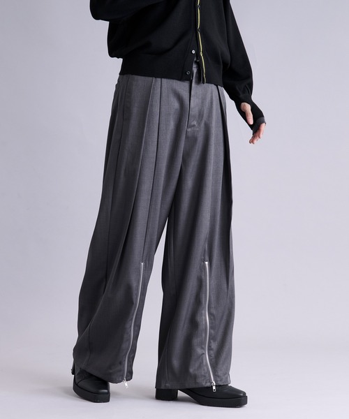 Ellno Loset(エルノロゼット)の「フロントジップタックワイドパンツ(スラックス・メンズ・チャコール/ブラック・X-SMALL/SMALL/MEDIUM/LARGE)」の18枚目の写真
