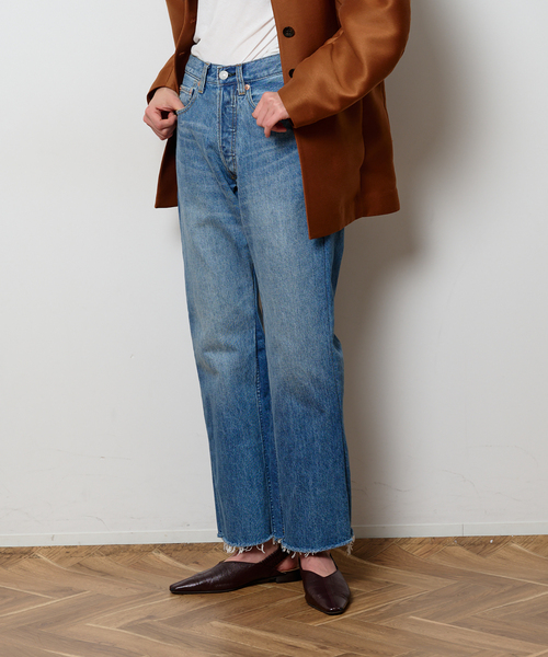 Bonum(ボナム)の「ストレートデニム 5ポケットパンツ(デニムパンツ・レディース・コバルトブルー/ネイビー/チャコールグレー・28/26/30/32)」の6枚目の写真