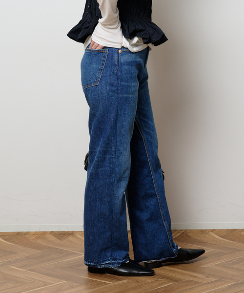 Bonum(ボナム)の「ストレートデニム 5ポケットパンツ(デニムパンツ・レディース・コバルトブルー/ネイビー/チャコールグレー・28/26/30/32)」の22枚目の写真