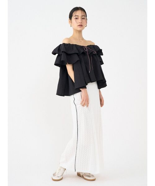 LAGUNAMOON（ラグナムーン）の「【FILA別注】フリルオフショルブラウス（シャツ/ブラウス・レディース・ライトブルー/ブラック/ホワイト・FREE）」の14枚目の写真