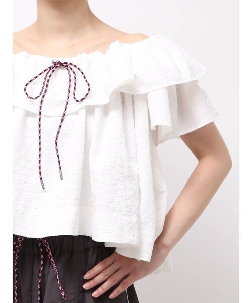 LAGUNAMOON(ラグナムーン)の「【FILA別注】フリルオフショルブラウス 【夏服】(シャツ/ブラウス・レディース・ライトブルー/ブラック/ホワイト・FREE)」の19枚目の写真