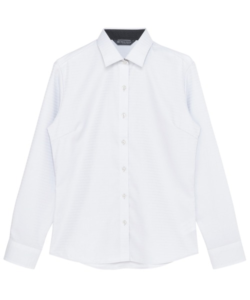 TOKYO SHIRTS(トウキョウシャツ)の「【超形態安定】形態安定ノーアイロン ワイド 長袖ビジネスワイシャツ(ビジネスシャツ・レディース・グレー・L/XL/LL/M/S)」の1枚目の写真