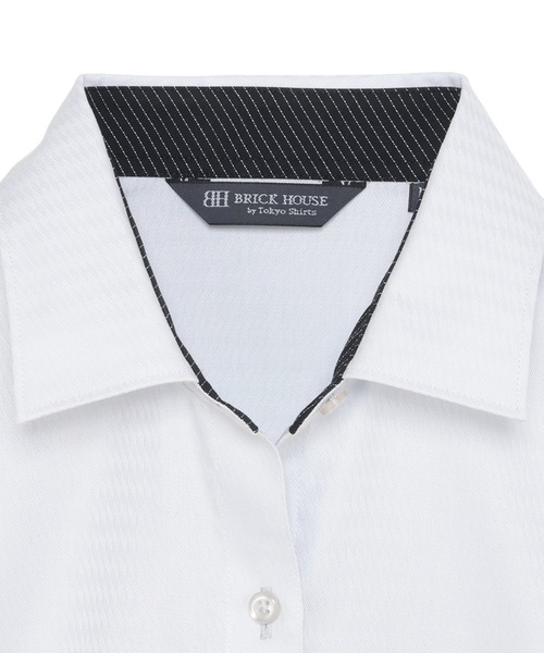 TOKYO SHIRTS(トウキョウシャツ)の「【超形態安定】形態安定ノーアイロン ワイド 長袖ビジネスワイシャツ(ビジネスシャツ・レディース・グレー・L/XL/LL/M/S)」の3枚目の写真