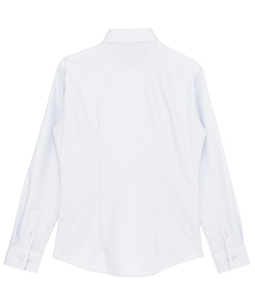 TOKYO SHIRTS(トウキョウシャツ)の「【超形態安定】形態安定ノーアイロン ワイド 長袖ビジネスワイシャツ(ビジネスシャツ・レディース・グレー・L/XL/LL/M/S)」の2枚目の写真