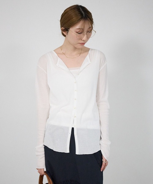 BABYLONE(バビロン)の「【2WAY】シアーテレコプルオーバー(Tシャツ/カットソー・レディース・ピンク/ホワイト/モカ・フリー)」の15枚目の写真