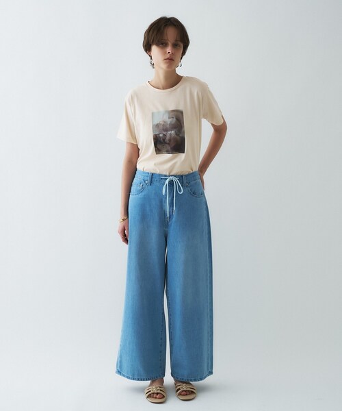 cloenc（クロエンス）の「【手洗い可】ドロストイージーライトデニムパンツ（デニムパンツ・レディース・ブルー/ネイビー・03/02/01）」の3枚目の写真