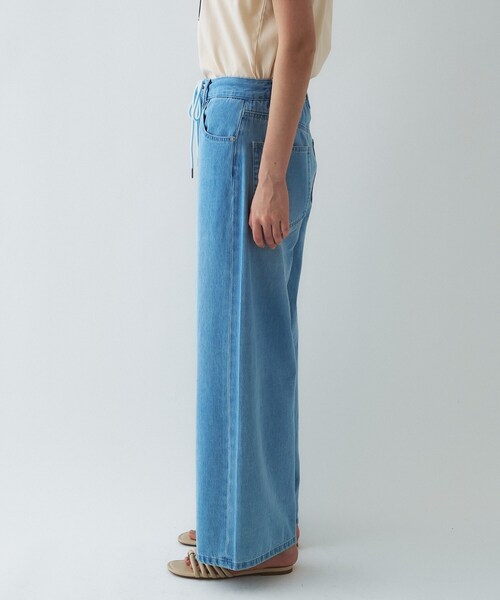 cloenc（クロエンス）の「【手洗い可】ドロストイージーライトデニムパンツ（デニムパンツ・レディース・ブルー/ネイビー・03/02/01）」の5枚目の写真