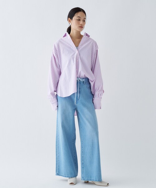 cloenc（クロエンス）の「【手洗い可】ドロストイージーライトデニムパンツ（デニムパンツ・レディース・ブルー/ネイビー・03/02/01）」の10枚目の写真