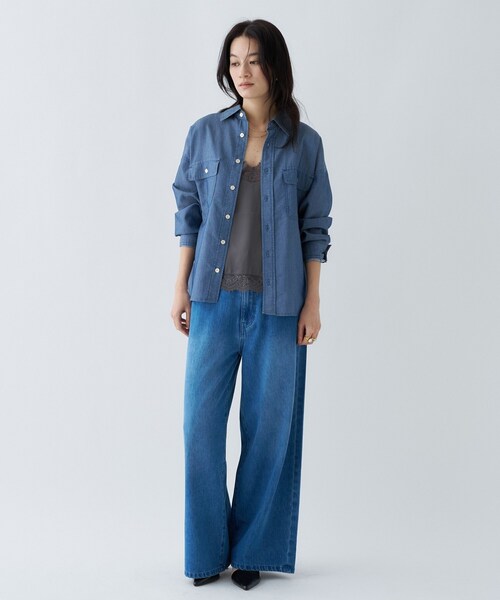 cloenc（クロエンス）の「【手洗い可】ドロストイージーライトデニムパンツ（デニムパンツ・レディース・ブルー/ネイビー・03/02/01）」の20枚目の写真