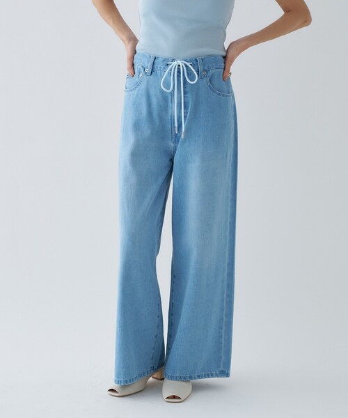 cloenc（クロエンス）の「【手洗い可】ドロストイージーライトデニムパンツ（デニムパンツ・レディース・ブルー/ネイビー・03/02/01）」の22枚目の写真