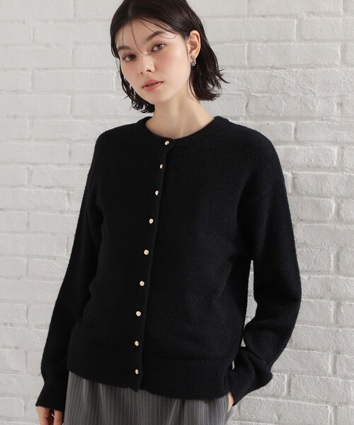 THE SHOP TK （ザ ショップ ティーケー ）の「ふわふわミニシャギー クルーネックカーディガン（カーディガン/ボレロ・レディース・アイボリー/ピンク/ブラック・12/13）」の2枚目の写真