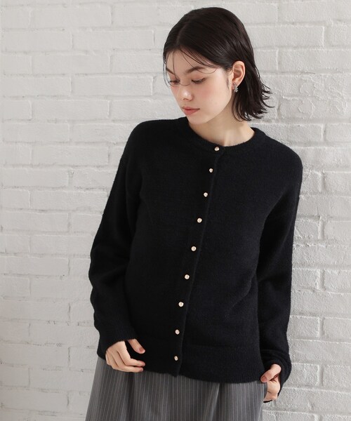 THE SHOP TK （ザ ショップ ティーケー ）の「ふわふわミニシャギー クルーネックカーディガン（カーディガン/ボレロ・レディース・アイボリー/ピンク/ブラック・12/13）」の9枚目の写真