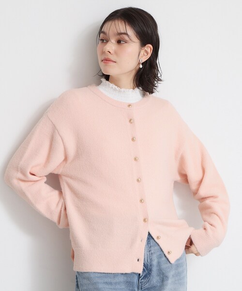 THE SHOP TK （ザ ショップ ティーケー ）の「ふわふわミニシャギー クルーネックカーディガン（カーディガン/ボレロ・レディース・アイボリー/ピンク/ブラック・12/13）」の12枚目の写真