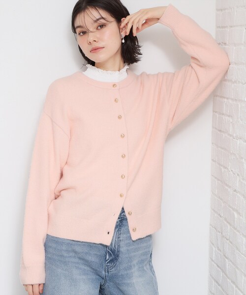 THE SHOP TK （ザ ショップ ティーケー ）の「ふわふわミニシャギー クルーネックカーディガン（カーディガン/ボレロ・レディース・アイボリー/ピンク/ブラック・12/13）」の13枚目の写真