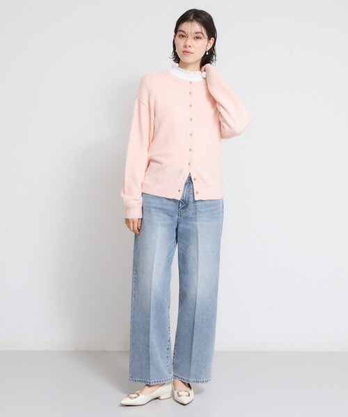 THE SHOP TK （ザ ショップ ティーケー ）の「ふわふわミニシャギー クルーネックカーディガン（カーディガン/ボレロ・レディース・アイボリー/ピンク/ブラック・12/13）」の14枚目の写真