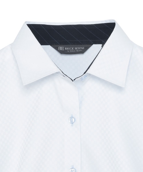 TOKYO SHIRTS（トウキョウシャツ）の「【透け防止】 形態安定ノンアイロン ワイド 長袖ビジネスワイシャツ（ビジネスシャツ・レディース・サックスブルー・XS/S/M/L/LL/XL）」の3枚目の写真