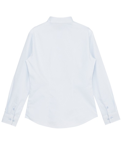 TOKYO SHIRTS（トウキョウシャツ）の「【透け防止】 形態安定ノンアイロン ワイド 長袖ビジネスワイシャツ（ビジネスシャツ・レディース・サックスブルー・XS/S/M/L/LL/XL）」の2枚目の写真