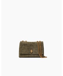 SUEDE CROC DUAL CHAIN SHOULDER BAG/ザ スエード クロコ デュアル コンバーチブル ショルダーバッグ