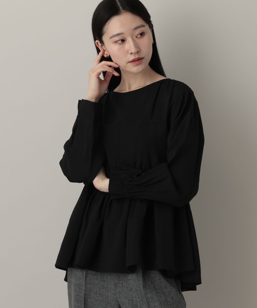 A part by（アパートバイ）の「メニータックブラウス（シャツ/ブラウス・レディース・アイボリー/ブラック/グリーン系その他2・FREE）」の9枚目の写真