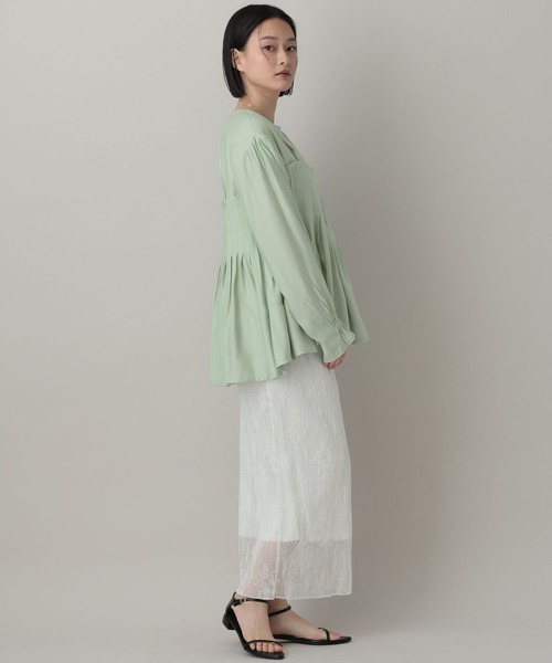 A part by（アパートバイ）の「メニータックブラウス（シャツ/ブラウス・レディース・アイボリー/ブラック/グリーン系その他2・FREE）」の14枚目の写真