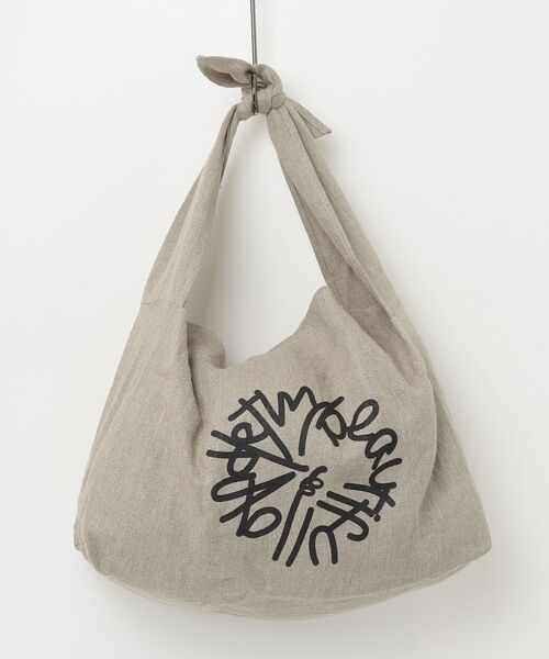my beautiful landlet(マイビューティフルランドレット)の「【my beautiful landlet】SEMI WET LINEN TOTE BAG(トートバッグ・メンズ・ベージュ/ブラック/マルチ・FREE)」の3枚目の写真