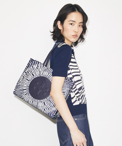 TORY BURCH(トリーバーチ)の「エラ プリント スモール トートバッグ(トートバッグ・レディース・ネイビー×ホワイト・ONESIZE)」の1枚目の写真