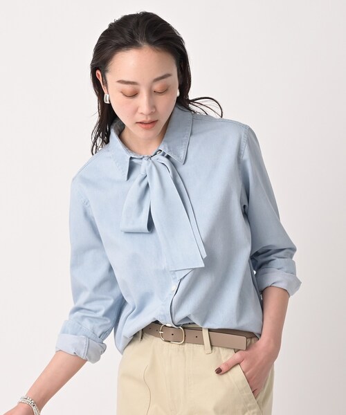 UNTITLED（アンタイトル）の「ライトウェイトデニムブラウス（シャツ/ブラウス・レディース・ブルー/サックスブルー・00/02/04/44/48/50）」の7枚目の写真