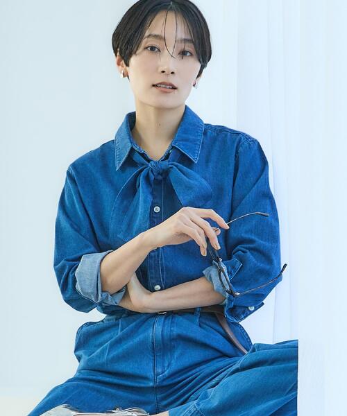 UNTITLED（アンタイトル）の「ライトウェイトデニムブラウス（シャツ/ブラウス・レディース・ブルー/サックスブルー・00/02/04/44/48/50）」の9枚目の写真